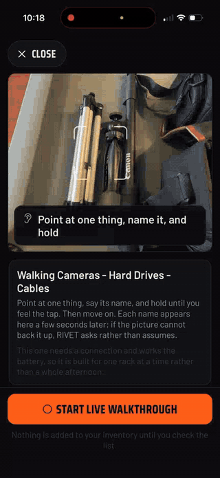RIVET Walkthrough smart capture in action
